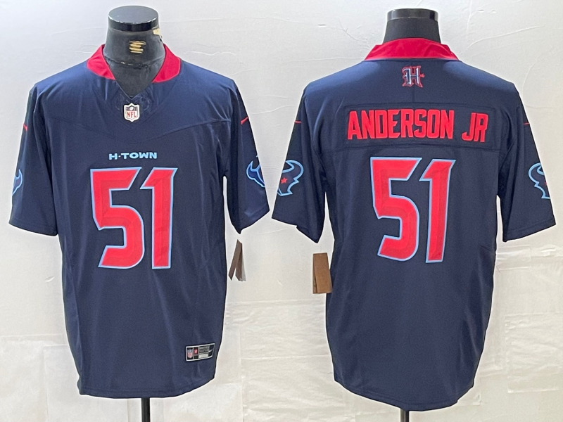 Men's Houston Texans Will Anderson Jr. #51 Navy 2nd Alternate Jersey